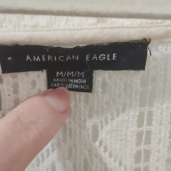 American Eagle Outfitters Cream Lace Tunic - Picture 2 of 11